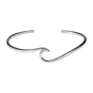 3/$15 Pura Vida Wave Cuff Bracelet Silver Tone Adjustable